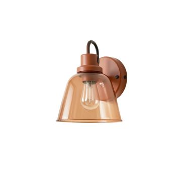 Fern Canyon Wall Sconce Mounted On A Plain Wall - Terracotta