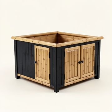Dune Edge Empty Furniture-Style Litter Enclosure - Black (synthetic illustration; no displayed measurements)