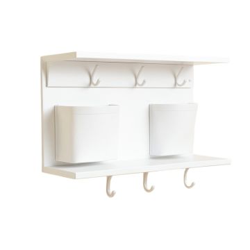 Cliff Edge Wall-Mounted Entryway Organizer Shelf - White