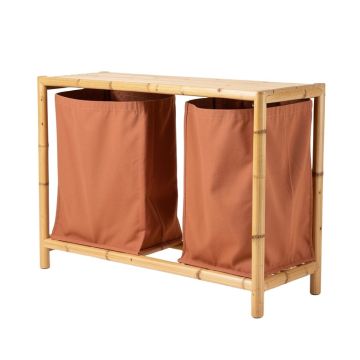Hill Bridge Laundry Sorting Station With Plain Removable Bags - Terracotta
