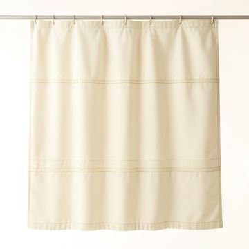 Meadow Brook Shower Curtain Hanging Flat From A Plain Rod - Ivory (synthetic illustration; no displayed measurements)