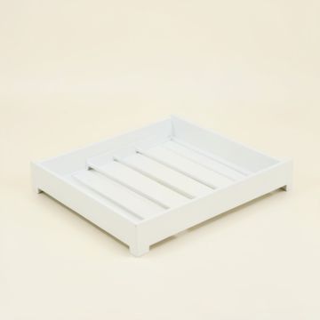 Flint Fold Empty Under-Desk Cable Tray - White (synthetic illustration; no displayed measurements)