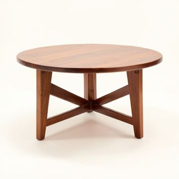 Beliveau Solid Wood Drum Coffee Table (synthetic illustration; no displayed measurements)