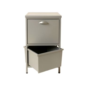Fern Branch Freestanding Pull-Out Hamper Cabinet - Gray
