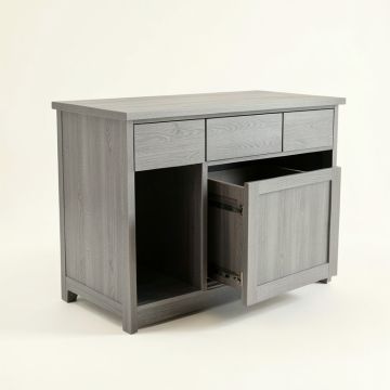 Cedar Bluff Freestanding Pull-Out Hamper Cabinet - Gray (synthetic illustration; no displayed measurements)
