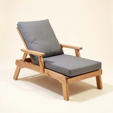 Iola Outdoor Reclining Chaise Lounge With Cushion (synthetic illustration; no displayed measurements)