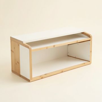 Dawn Arc Shoe Storage Bench (synthetic illustration; no displayed measurements)