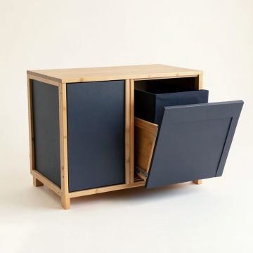 Harbor Bend Freestanding Pull-Out Hamper Cabinet - Navy (synthetic illustration; no displayed measurements)