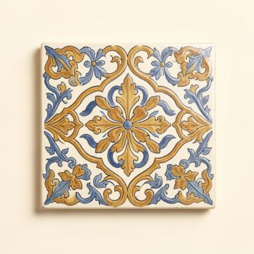 4 '' X 4 '' Ceramic Fresco Decorative Accent Tile (synthetic illustration; no displayed measurements)