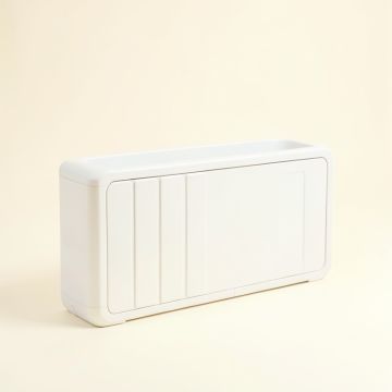 Dawn Arc Narrow Outdoor Storage Bench (synthetic illustration; no displayed measurements)