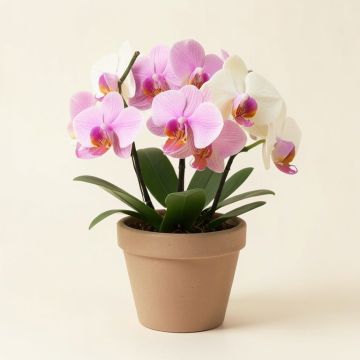 Orchid Floral Arrangement In Pot (synthetic illustration; no displayed measurements)
