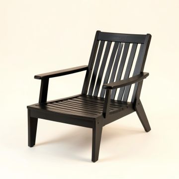 Hill Bridge Outdoor Lounge Chair - Black (synthetic illustration; no displayed measurements)