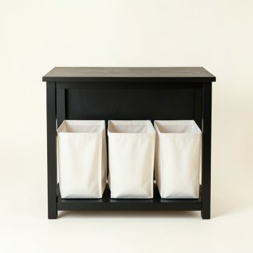 Hill Brook Laundry Sorting Station With Plain Removable Bags - Black (synthetic illustration; no displayed measurements)