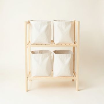 Summit Brook Laundry Sorting Station With Plain Removable Bags - Ivory (synthetic illustration; no displayed measurements)