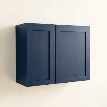 Sage Arc Wall-Mounted Entry Cabinet - Navy (synthetic illustration; no displayed measurements)