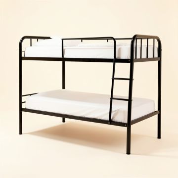 Madelynn Over Metal Bunk Bed Low Bunk Bed With Ladder (synthetic illustration; no displayed measurements)
