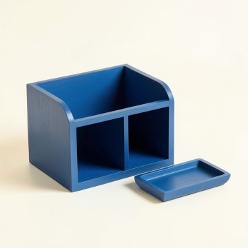 River Bend Empty Coffee-Station Organizer - Blue (synthetic illustration; no displayed measurements)