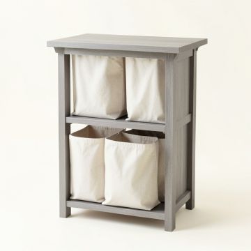 Maple Bluff Laundry Sorting Station With Plain Removable Bags - Gray (synthetic illustration; no displayed measurements)