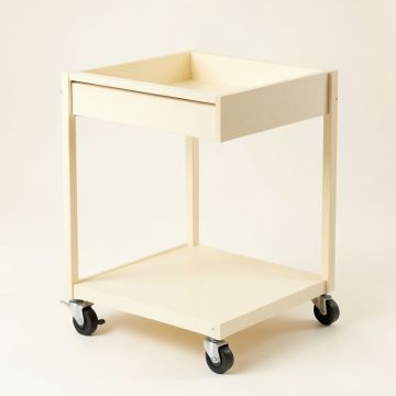 Bay Dell Empty Rolling Workshop Cart - Cream (synthetic illustration; no displayed measurements)