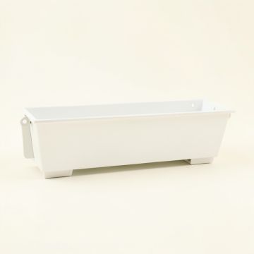 Fern Bend Empty Railing Planter With Integral Brackets - White (synthetic illustration; no displayed measurements)