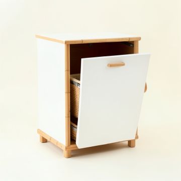 Vale Dale Freestanding Pull-Out Hamper Cabinet - White (synthetic illustration; no displayed measurements)