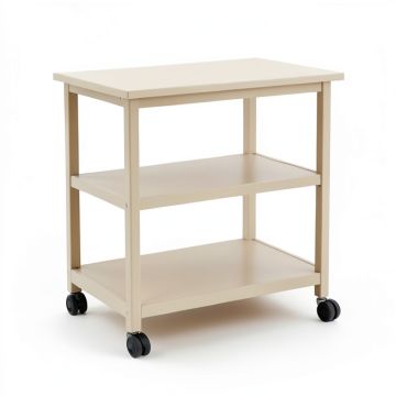 Hazel Dale Empty Rolling Workshop Cart - Beige (synthetic illustration; no displayed measurements)