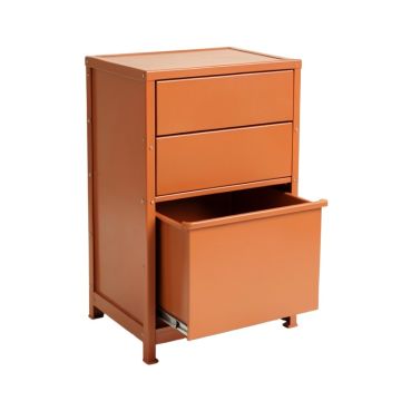 Cove Bend Freestanding Pull-Out Hamper Cabinet - Terracotta