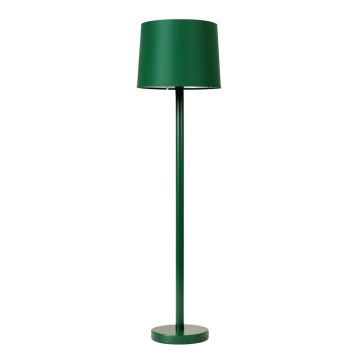 Fern Crossing Floor Lamp With A Plain Fabric Shade - Green