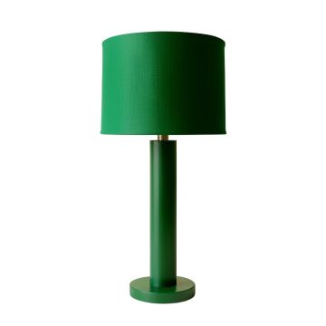 Birch Dale Floor Lamp With A Plain Fabric Shade - Green