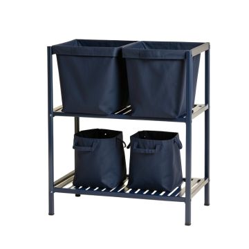 Heath Crest Laundry Sorting Station With Plain Removable Bags - Navy