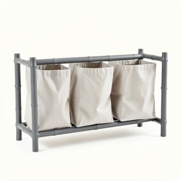 Heath Bluff Laundry Sorting Station With Plain Removable Bags - Gray (synthetic illustration; no displayed measurements)