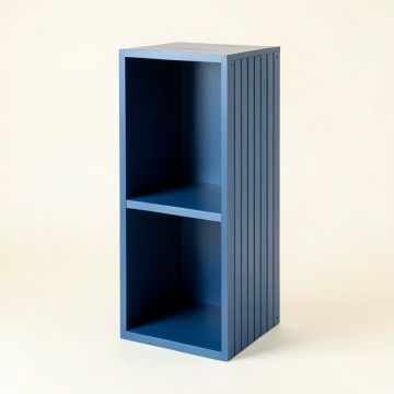 Pine Edge Narrow Cubby Tower - Blue (synthetic illustration; no displayed measurements)