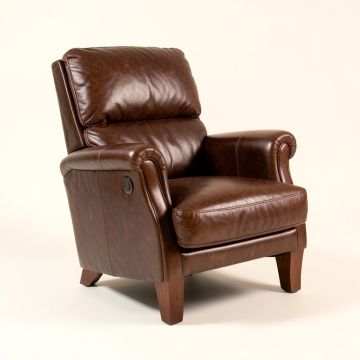 28.5 '' Wide Top Grain Leather Club Chair (synthetic illustration; no displayed measurements)