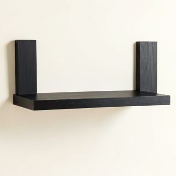 Wren Crest Wall-Mounted Shelf - Black (synthetic illustration; no displayed measurements)