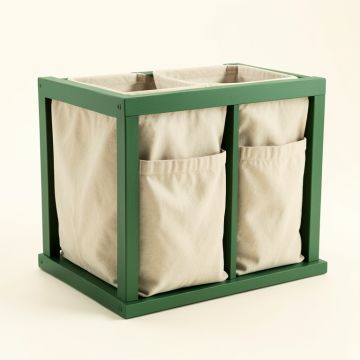 Sage Dell Laundry Sorting Station With Plain Removable Bags - Green (synthetic illustration; no displayed measurements)