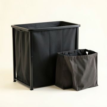 Spruce Crossing Laundry Sorting Station With Plain Removable Bags - Black (synthetic illustration; no displayed measurements)