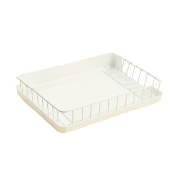 Stone Falls Empty Under-Desk Cable Tray - White