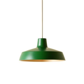 Elm Bend Pendant Light Suspended From One Plain Cable - Green