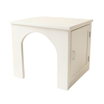 Elm Edge Empty Furniture-Style Litter Enclosure - White