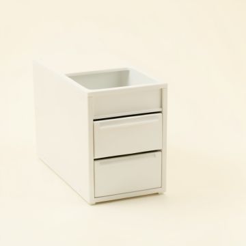 Summit Bridge Small-Parts Storage Drawer Cabinet - White (synthetic illustration; no displayed measurements)