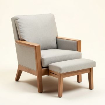 Brougham 33.54 '' Wide Wingback Chair And Ottoman (synthetic illustration; no displayed measurements)
