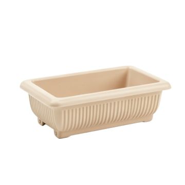 Willow Arc Empty Railing Planter With Integral Brackets - Beige