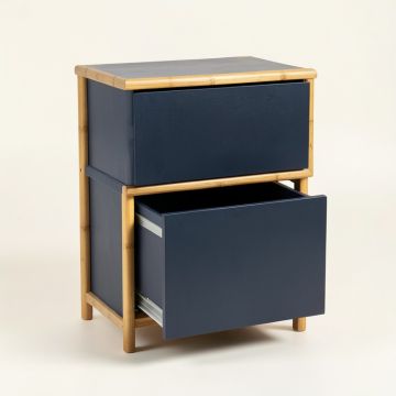 Hill Bend Freestanding Pull-Out Hamper Cabinet - Navy (synthetic illustration; no displayed measurements)