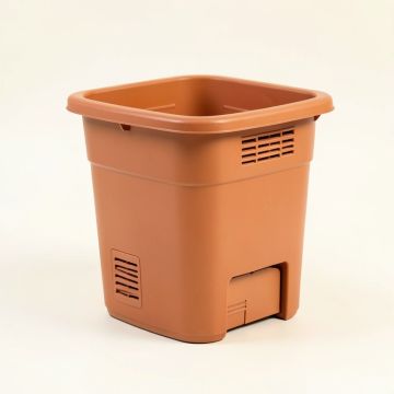 Clay Bend Closed Garden Compost Bin - Terracotta (synthetic illustration; no displayed measurements)