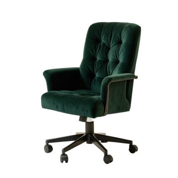 Velvet Swivel Desk Chair with Arms