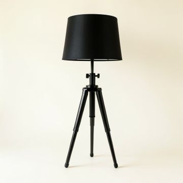 Glen Crest Floor Lamp With A Plain Fabric Shade - Black (synthetic illustration; no displayed measurements)