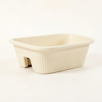 Dune Bluff Empty Railing Planter With Integral Brackets - Ivory (synthetic illustration; no displayed measurements)