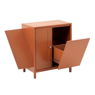 Briar Canyon Freestanding Pull-Out Hamper Cabinet - Terracotta