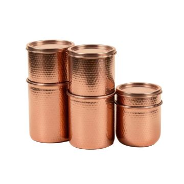 Hammered 4 Piece Kitchen Canister Set