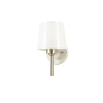 Fern Branch Wall Sconce Mounted On A Plain Wall - White